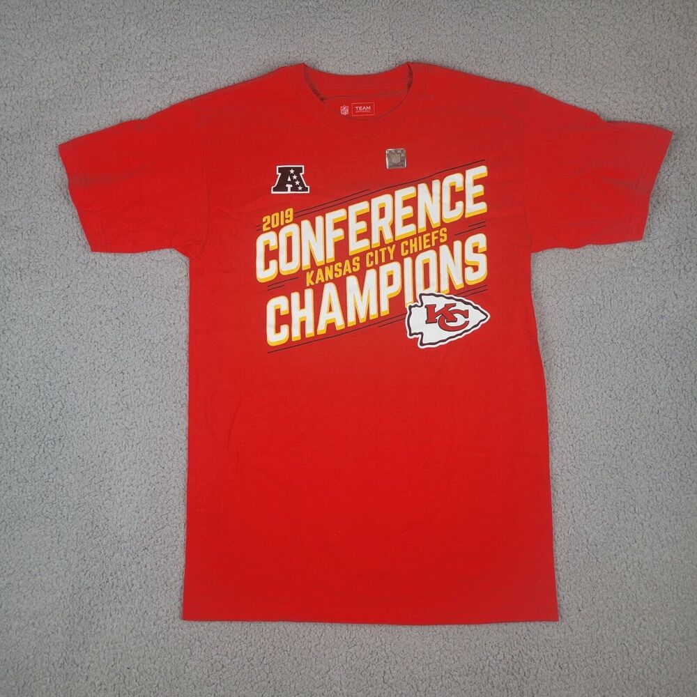 NFL Team Apparel Kansas City Chiefs Mens Small T Shirt 2019 AFC Champions Red